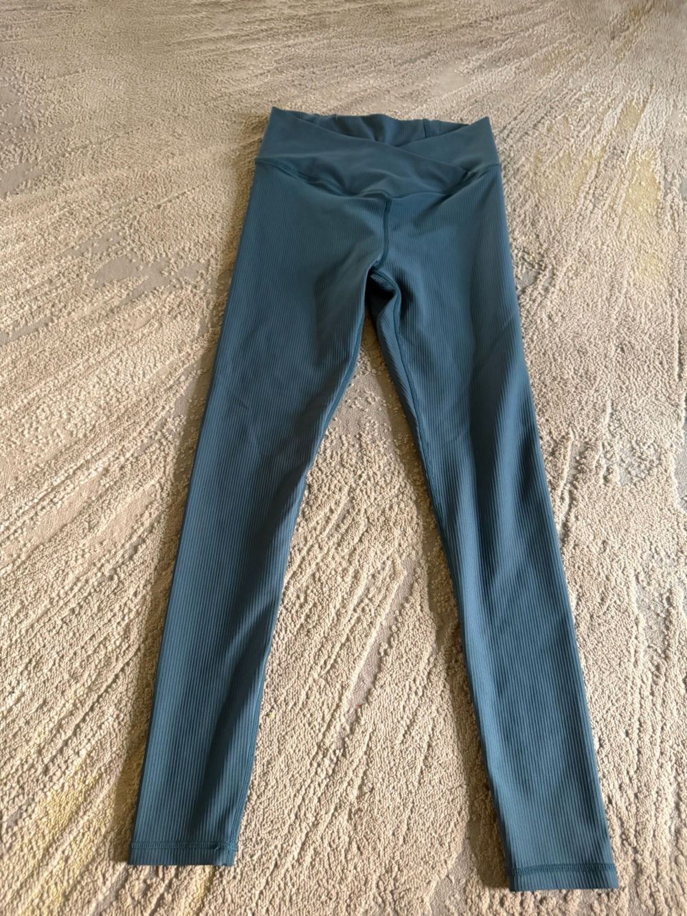 Salt Project teal leggings ribbed high rise Energy Crossover athletic medium